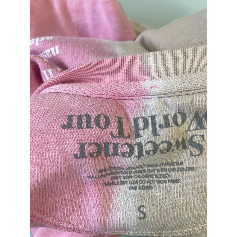 Ariana Grande Sweatshirt Womens SMALL Sweetener World Tour Two-Tone Tie Dye - Picture 5 of 8